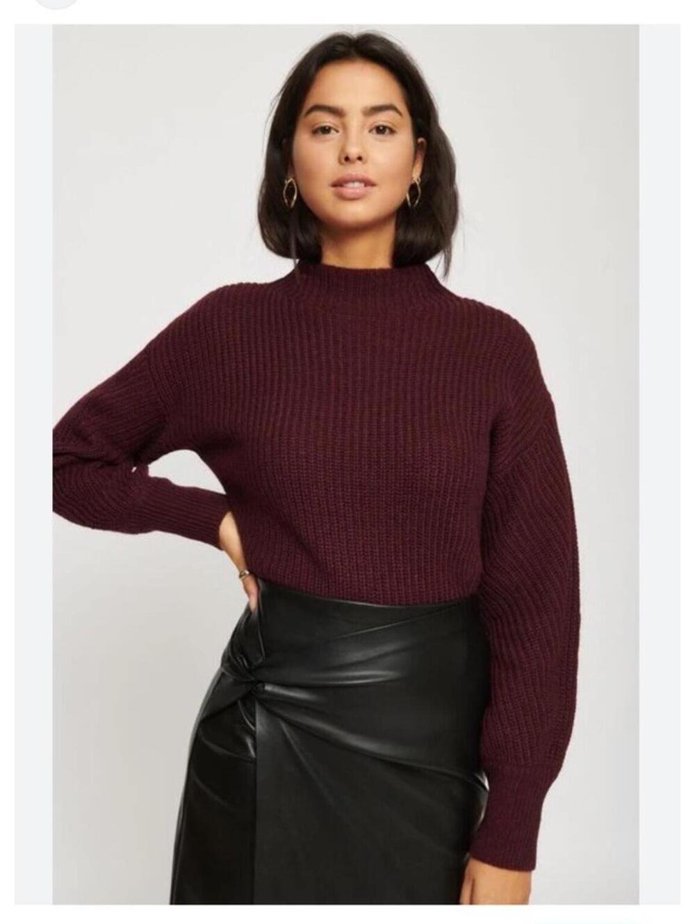 Dynamite Size XS Mock Turtleneck Long Sleeve Knit Stretch Women's Sweater